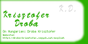 krisztofer droba business card